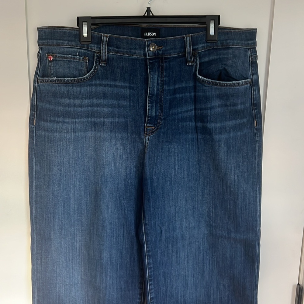 🕶️Hudson Rosalie Wide Leg Ankle Jeans Dark Denim Sz 34 14/16 - Picture 8 of 10